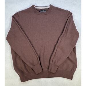 Christian Lacroix Sweater Mens XL Brown 100% Extra Fine Merino Wool Crewneck